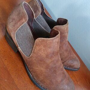 Borne Dallia Ankle Boots Rust Brown Distressed Leather Women's Booties sz 11 M